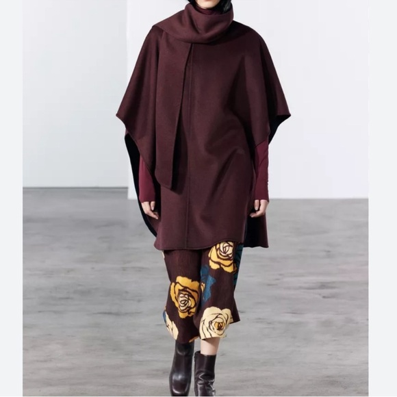 Zara Jackets & Blazers - ZARA Wool Blend Open Cape Coat
